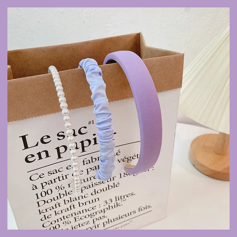 3/5/6/7pcs Sweet Hairbands for Women Girls Multicolor Pearl Floral Hair Hoops Headbands Headdress Korean Hair Accessories Sets - Clikcy