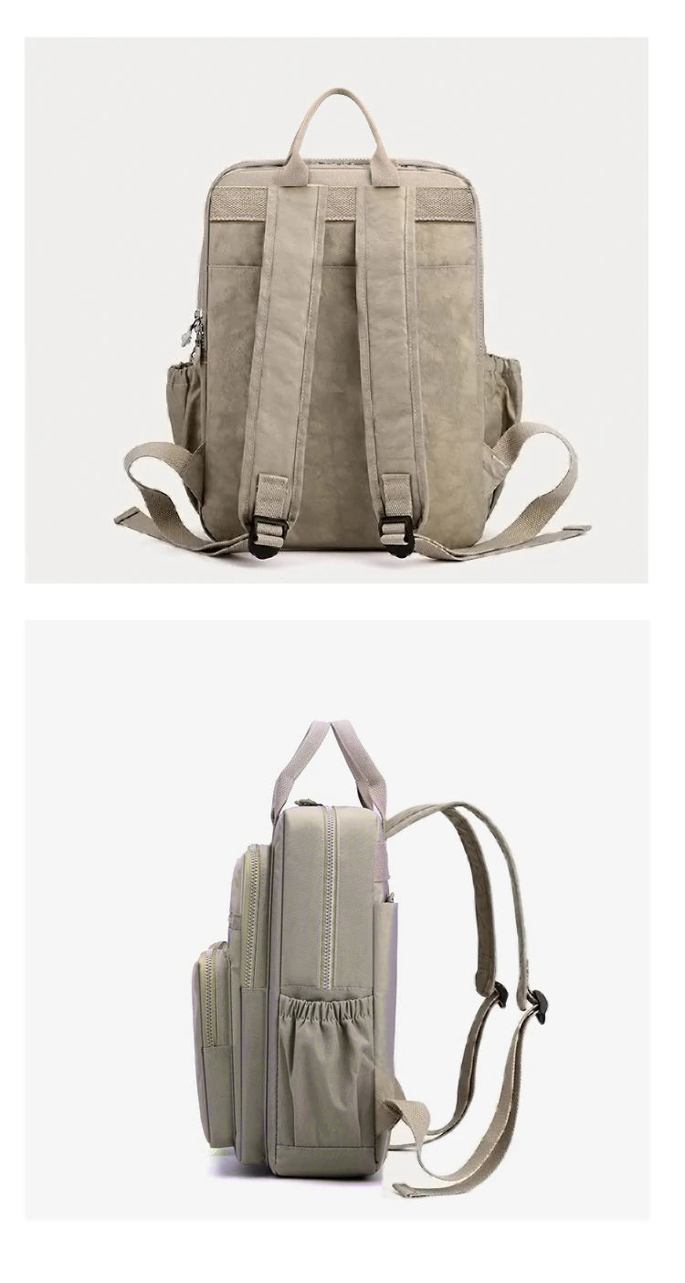 Multi-pocket Nylon School Backpack Casual Women's Backpack Lightweight Large Capacity School Bag Large Capacity Travel Backpack - Clikcy