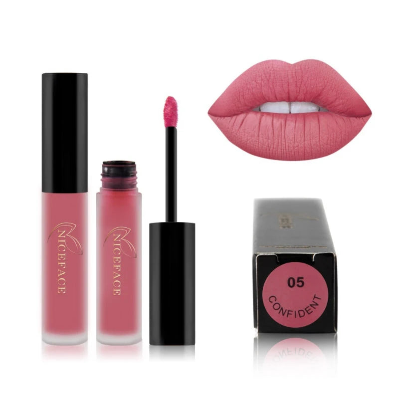 NICEFACE 29 Colors Liquid Lipstick Makeup Waterproof Matte Red Lip Gloss Long Lasting Nude Lip Tint Makeup Pigment Cosmetics - Clikcy