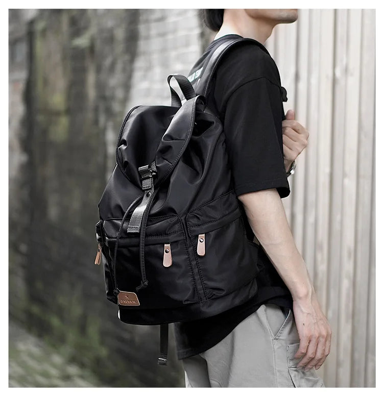 Fashion Men Backpacks Nylon Waterproof USB Charging Bag Casual Travel Korean Stlye Mochila for Travel Vintage School Bag - Clikcy