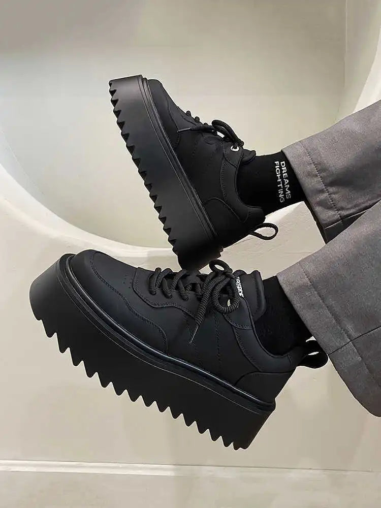 Platform Men's Casual Shoes New Skateboarding Shoes for Men Sneakers Fashion Men Black Vulcanized Shoes Non-slip Casual Sneakers