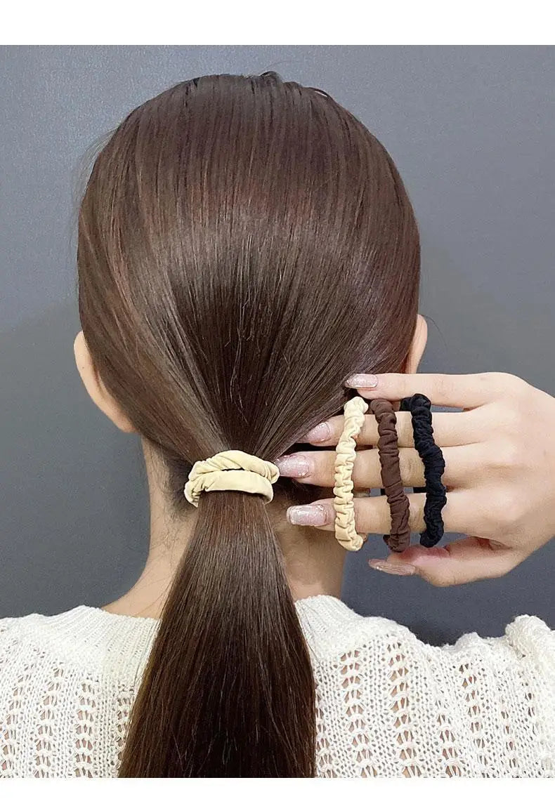 Korean Fashion High Elasticity Hair Ring for Girls Personality Thicken Ponytail Tie Hair Hair Rope Accessories Headband 3 Colos - Clikcy