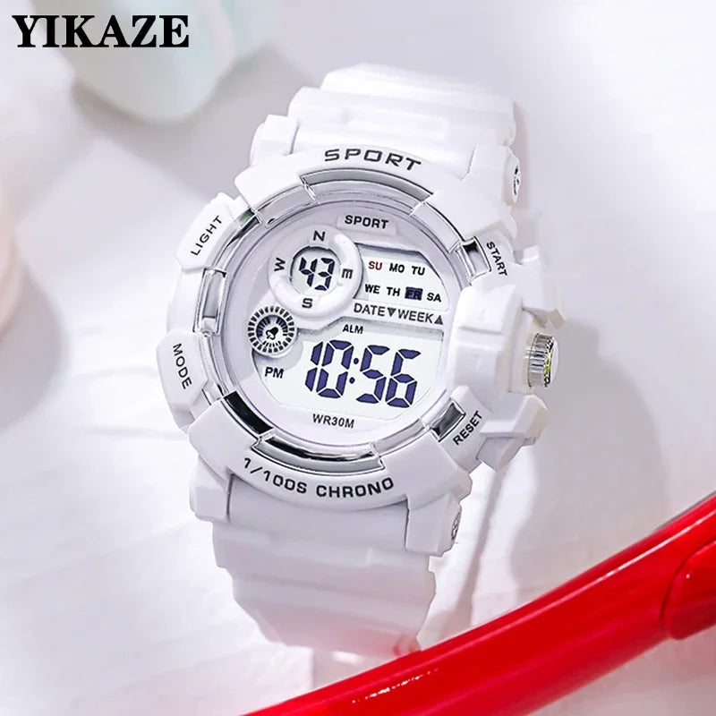 YIKAZE Fashion Sports Watches Men Women Digital Watch Waterproof Luminous Alarm Clock Electronic Wristwatch for Kids Children - Clikcy