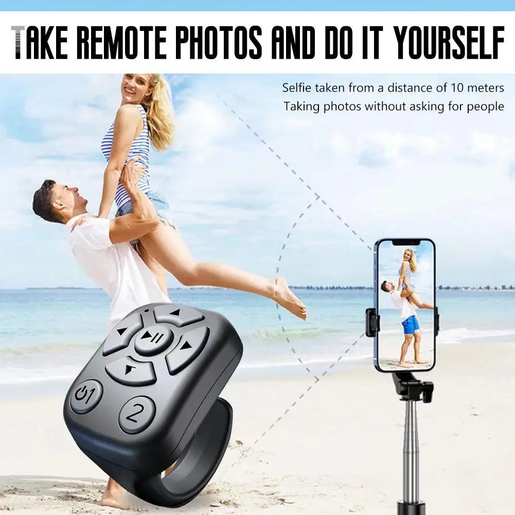 2024 Bluetooth Remote Control Gadget Flipping Selfie Fingertip Controller Give Likes 4 Buttons For IPhone - Clikcy