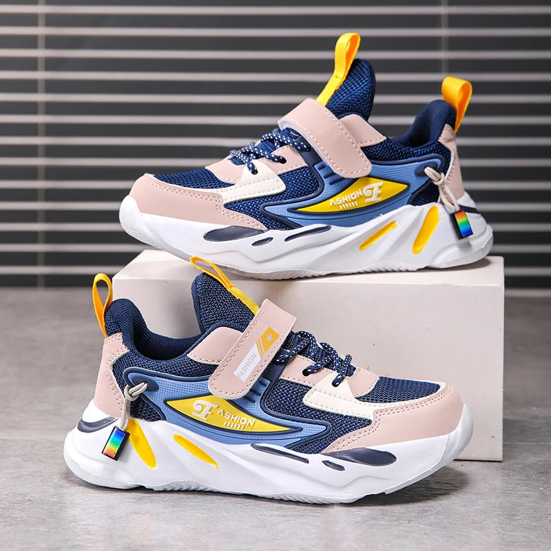 Kids' Sneakers Children Casual Sports Shoes for Boys Breathable Summer Mesh Kids Hook&Loop Students Girls School Running Shoes - Clikcy