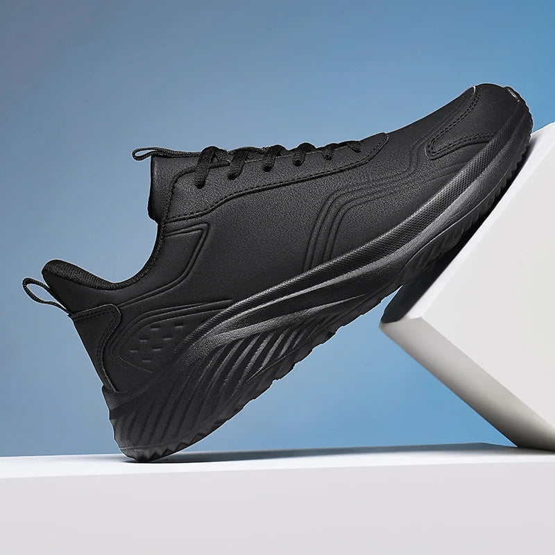 Leather Cushioned Sports Shoes For Men's Lightweight Casual Running Shoes For Autumn And Winter Men's Shoes Versatile And Trendy