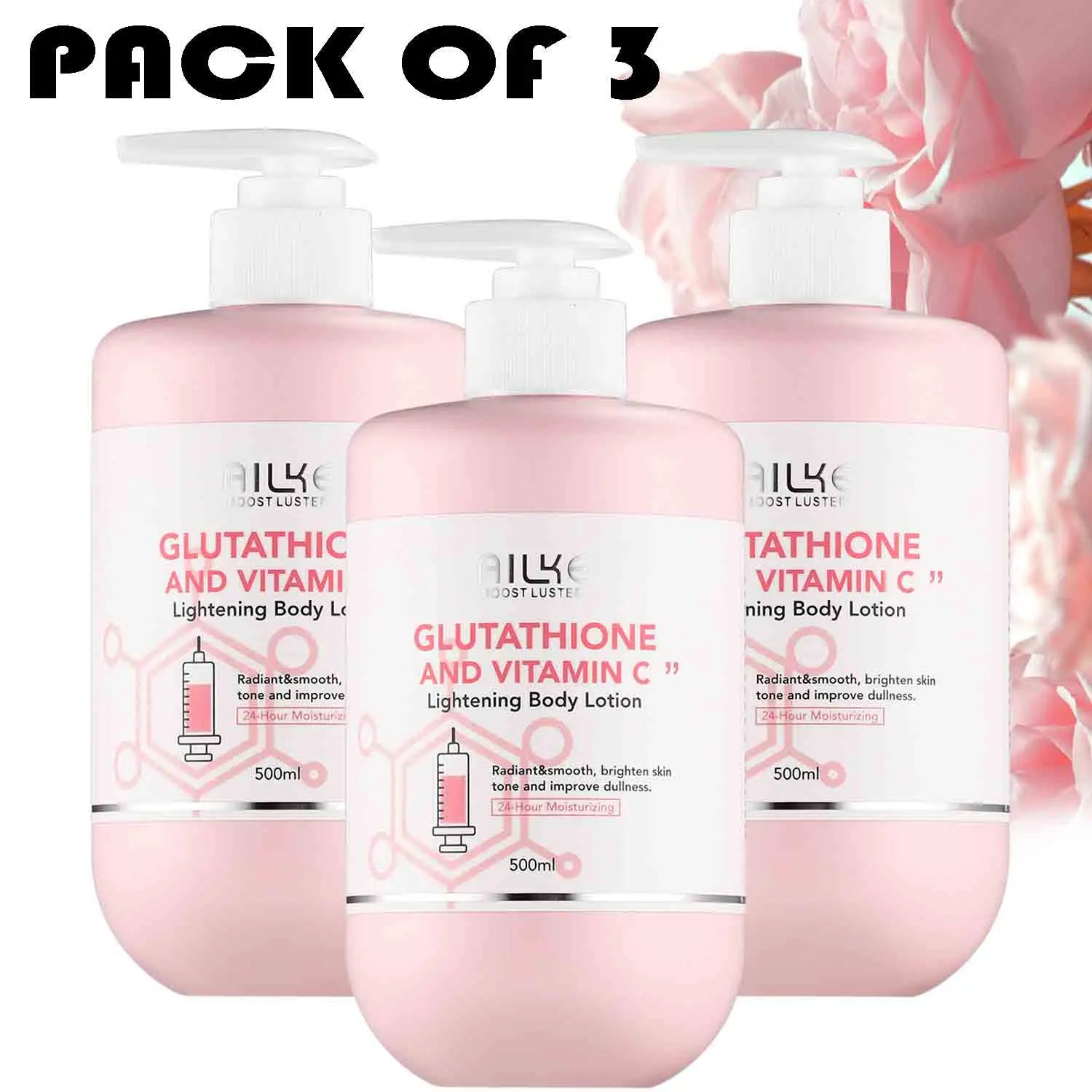AILKE Whitening Remove Black Spots Facial Skin Care Lotion Moisturizing Cream Body Glutathion Vitamin C Black Skin Face New Set - Clikcy