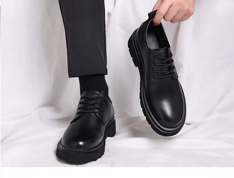 Leather Casual Round Toe Social Shoe Male Black Men's Formal Shoes Business Cheap Clearance Liquidation Clothing 2024 Trend 39