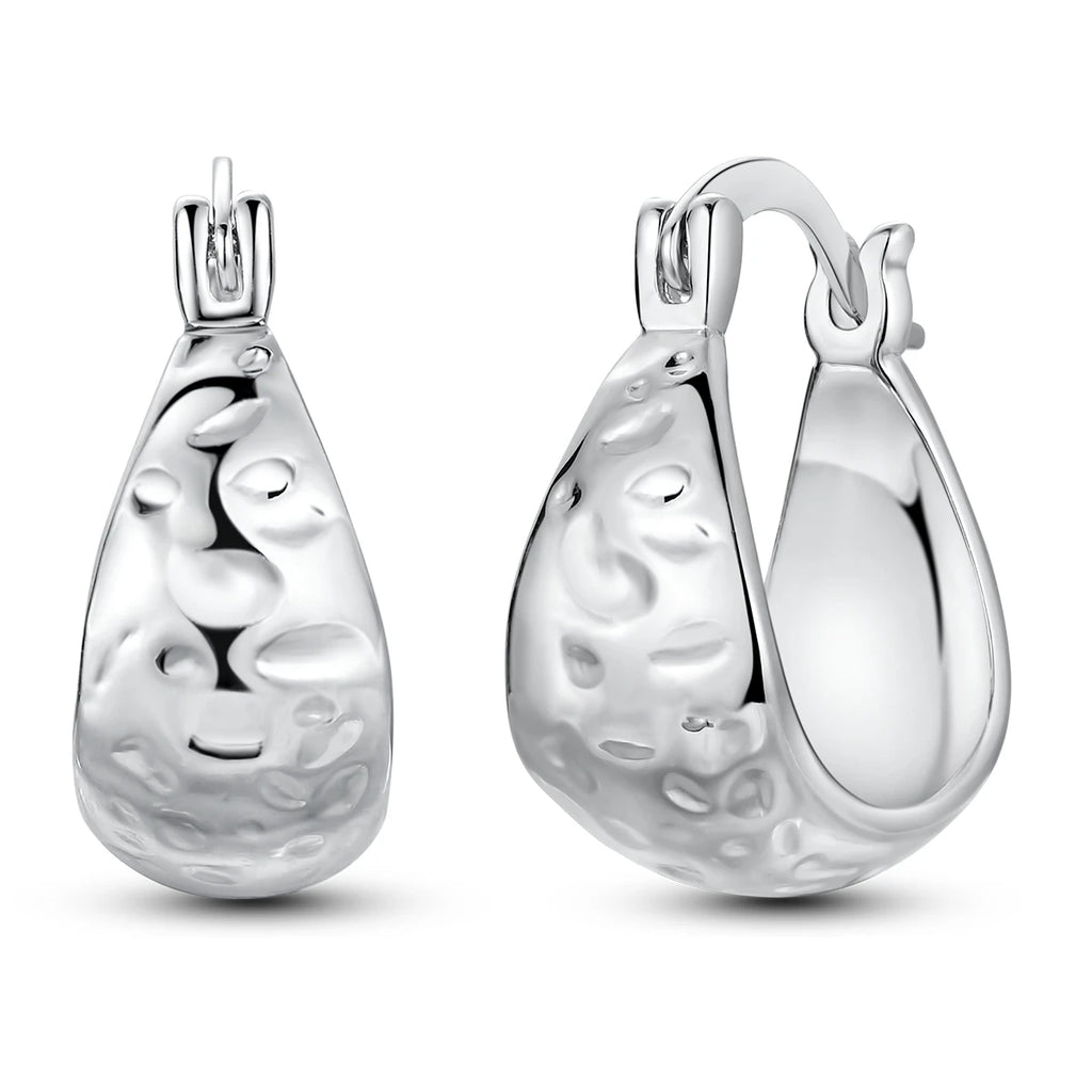 Original 925 Sterling Silver Women Hoop Earrings High Quality Shine Zircon U Shaped Classic Style Earring For Women Jewelry Gift