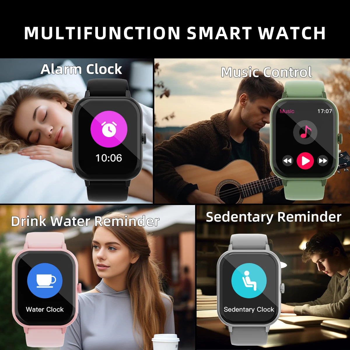 Smart Watch Sport Music Display Message Wrist Watch Sleep Heart Rate Monitoring Gifts Women 2025 Smartwatches Men Fitness Wrist - Clikcy