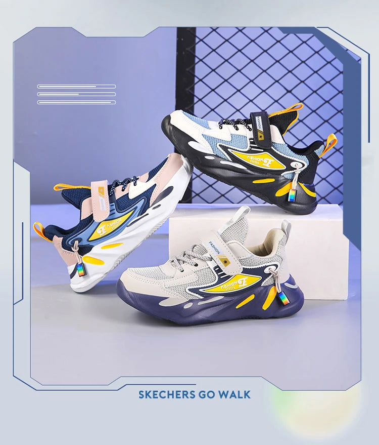 Kids' Sneakers Children Casual Sports Shoes for Boys Breathable Summer Mesh Kids Hook&Loop Students Girls School Running Shoes - Clikcy