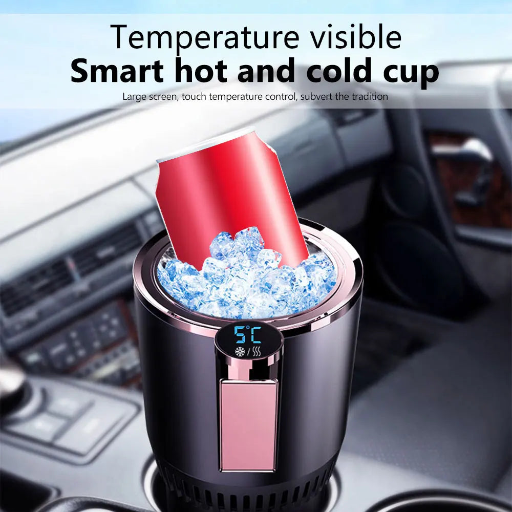 2 in1 Hot And Cold Car Smart Cup Drinks Holders Digital Temperature Display Drink Cup Warmer Cooler For Home Office - Clikcy