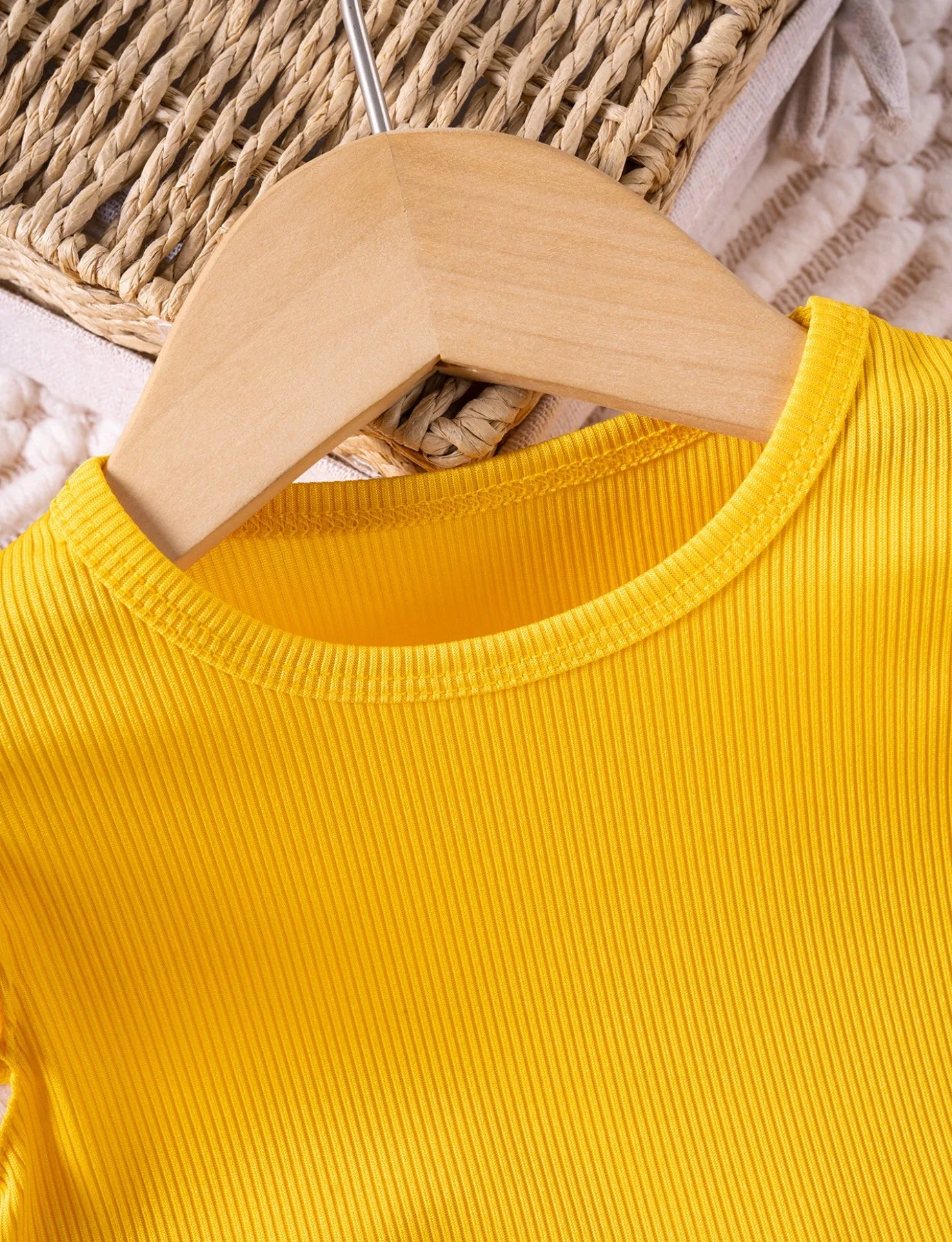 Summer Toddler Girl Ruffle Sleeve 2pcs Set Sleeveless T-shrits Top and Shorts Outfit for Kids Girls Solid Suit Clothing - Clikcy