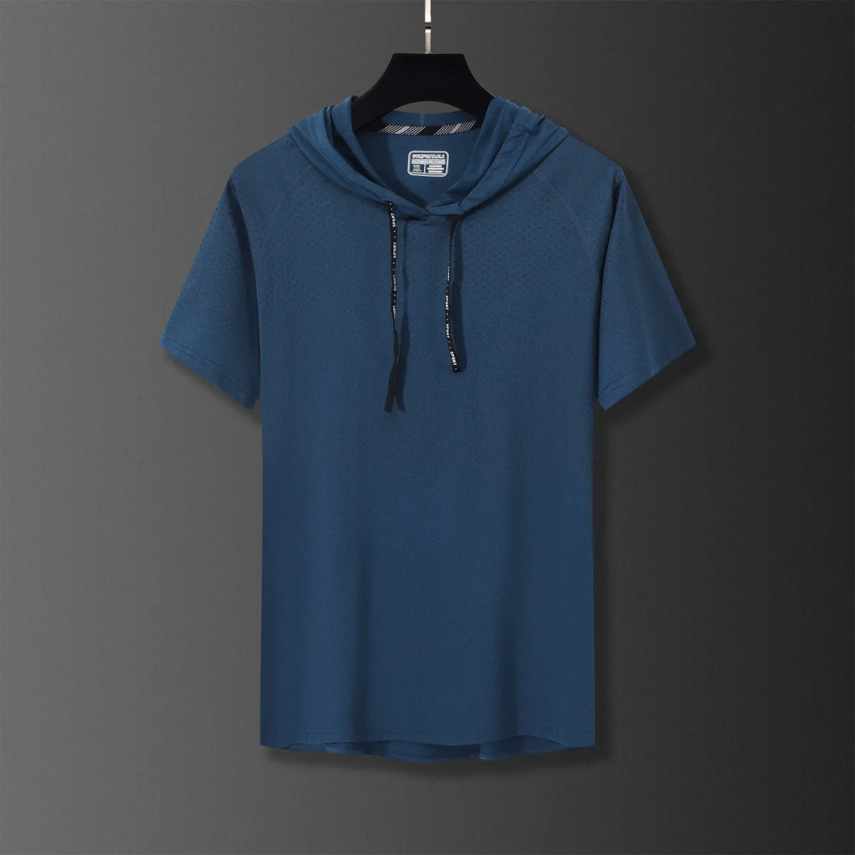 Youthful Vitality Summer Sweatshirts Thin Men's Printing Hooded Quick Drying Breathable Casual Motion Loose Short Sleeve Tops - Clikcy