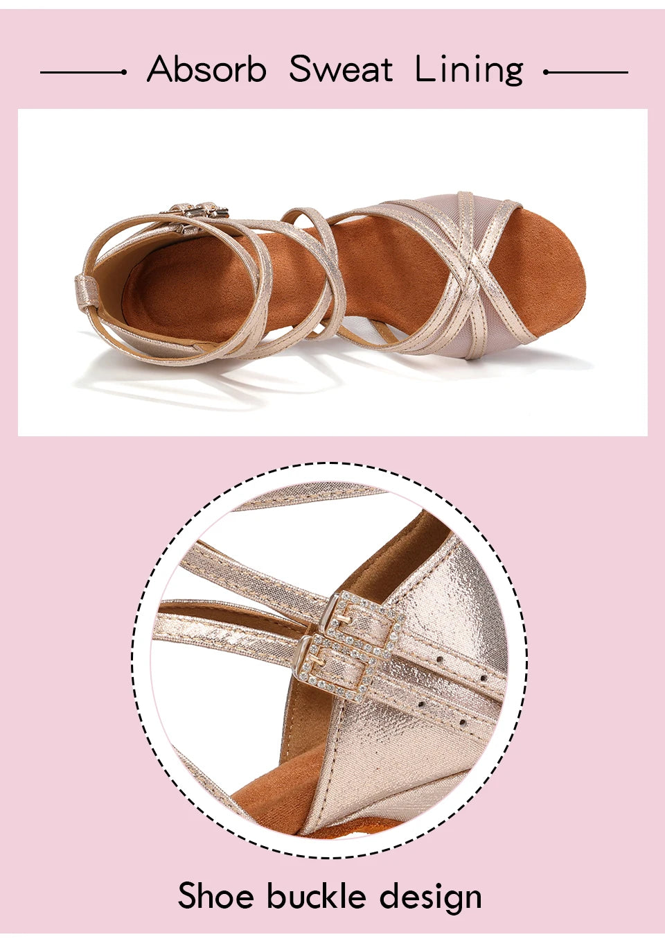 SWDZM Women Latin Dance Shoes Girls Ballroom Dance Shoes Soft Bottom High heel Ladies practice Latin Salsa Shoes heeled 7.5CM - Clikcy