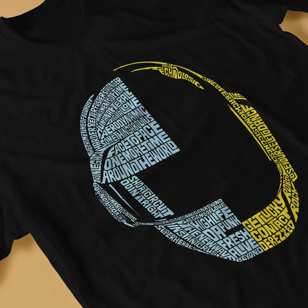 Retro Vintage Punk Men TShirt Daft Punk Electronic Production Band Crewneck Short Sleeve  Cotton T Shirt - Clikcy