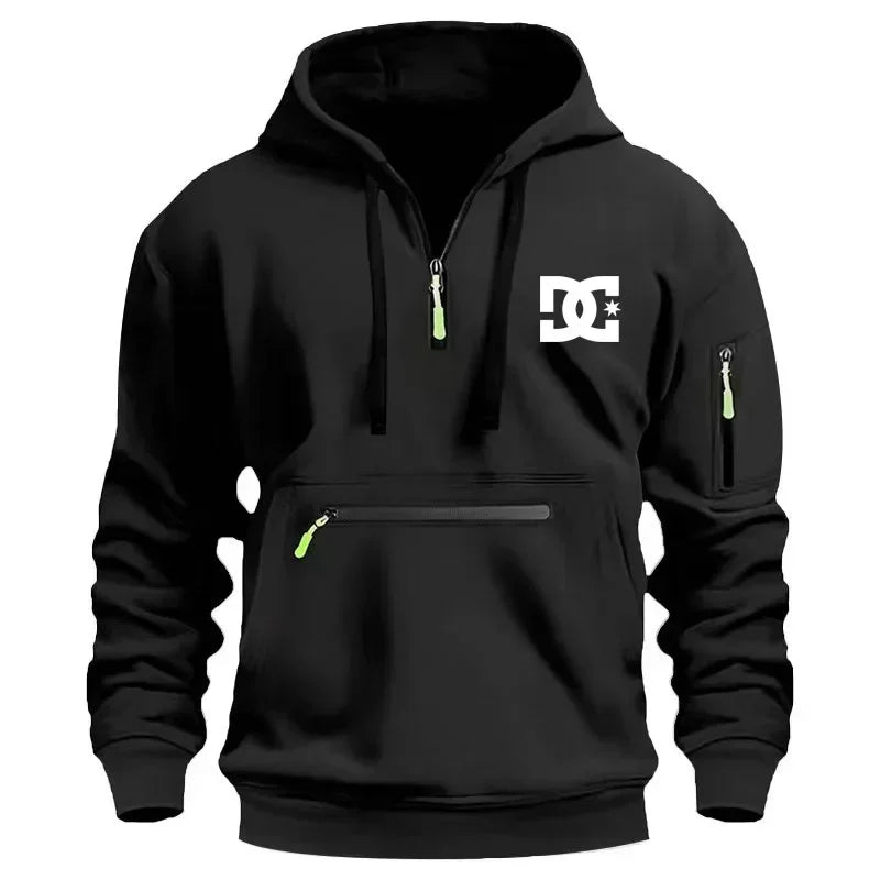 Men's sweatshirts, zippered hoodies, men's streetwear, fashionable spring and autumn new sportswear, brand clothing, multi-pocke - Clikcy