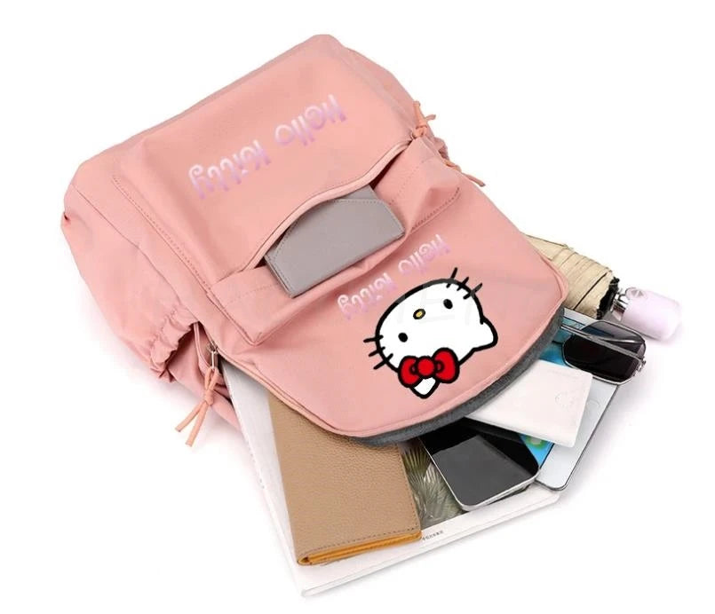 3Pcs/set Cinnamoroll Backpack Teen Girl Student Back To School Schoolbag Lass Anime Lunch Bag Pencil Case Women Leisure Rucksack - Clikcy