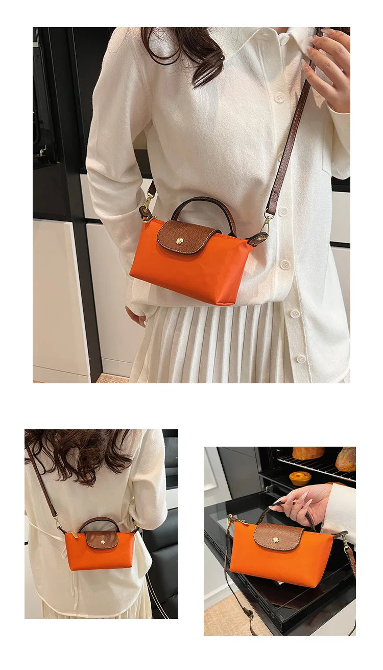 2025 summer lightweight shoulder crossbody bag, fashionable women's bag, plaid canvas, personalized and versatile dumpling bag - Clikcy