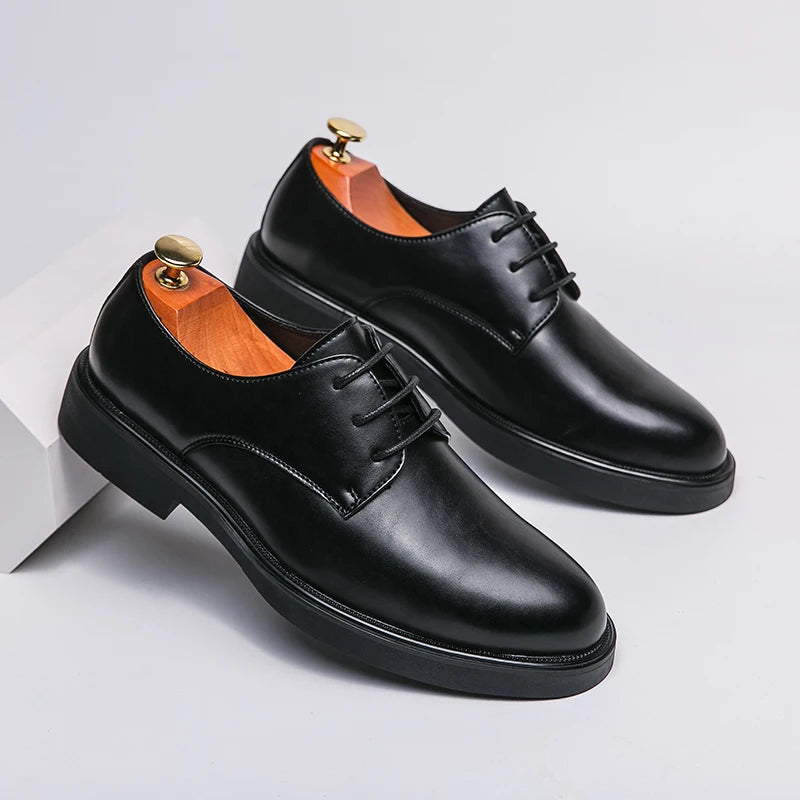Classic Italy Pointed Toe Leather Shoes Men Luxury Oxfords Business Formal Office Men Shoes Boos Dress Men Black Wedding Shoes - Clikcy