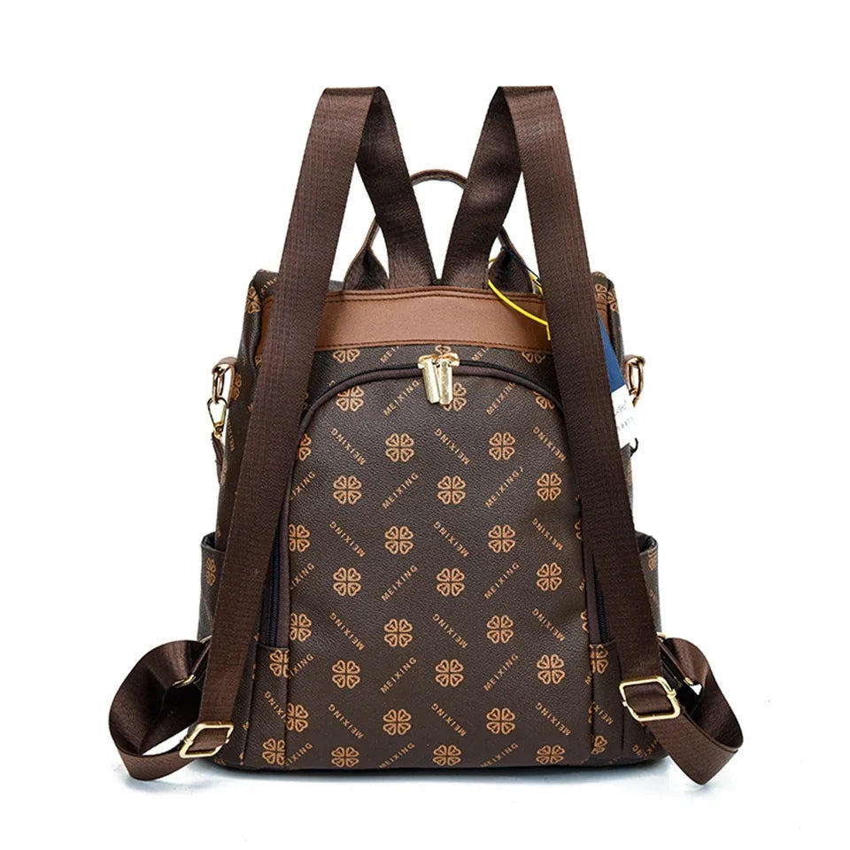 New Hot Women’s Backpack Designer High Quality Soft Leather Fashion Print Backpack Large Capacity Shoulder Bags - Clikcy