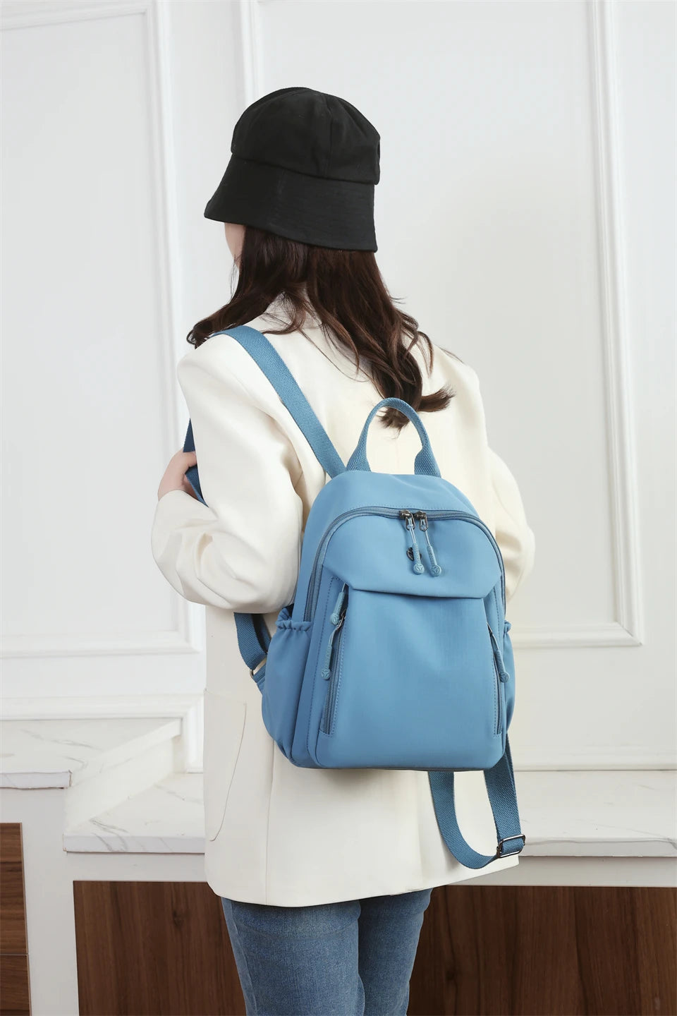 Waterproof Nylon Backpack Women Casual Simple Daypack Large Capacity Schoolbag for Girls Lightweight Back Pack Ladies Travel Bag - Clikcy