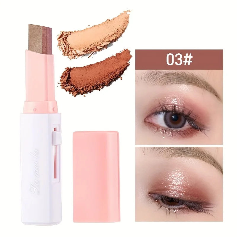 2 In 1 Pearly Highlighter Eyeshadow Stick Makeup Waterproof Long Lasting Glitter Eyeshadow Eyeliner Stick Eyes Makeup Cosmetics - Clikcy