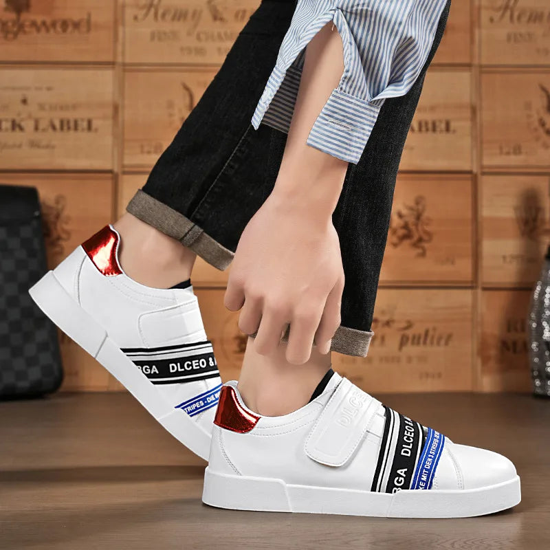 New Spring Trendy Sneakers Men Low Cut Leather Men’s Skateboard Shoes Comfy Platform Vulcanize Shoes For Men zapatos para hombre - Clikcy