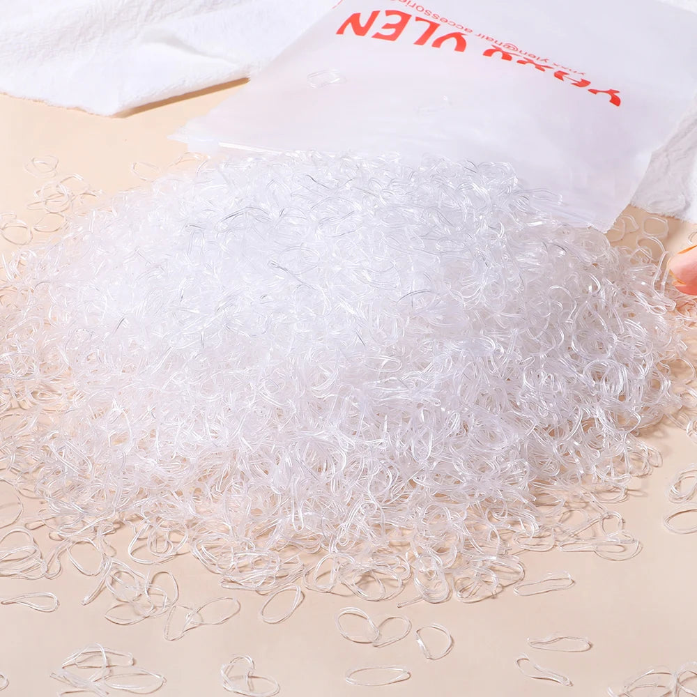 500/1000/2000pcs Girls Colourful Disposable Rubber Band Hair Ties Headband Children Ponytail Holder Bands Kids Hair Accessories - Clikcy