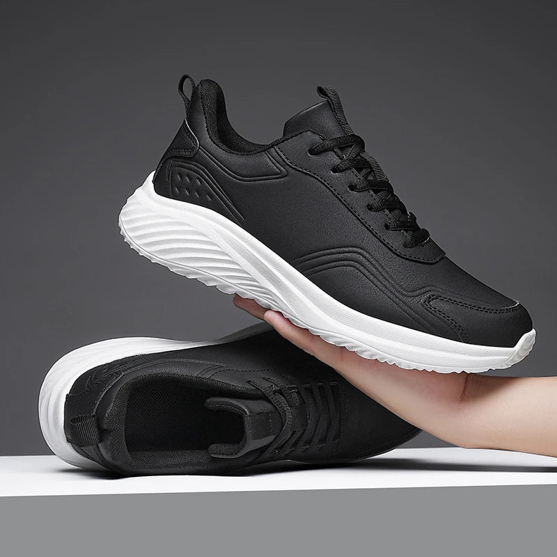 Leather Cushioned Sports Shoes For Men's Lightweight Casual Running Shoes For Autumn And Winter Men's Shoes Versatile And Trendy
