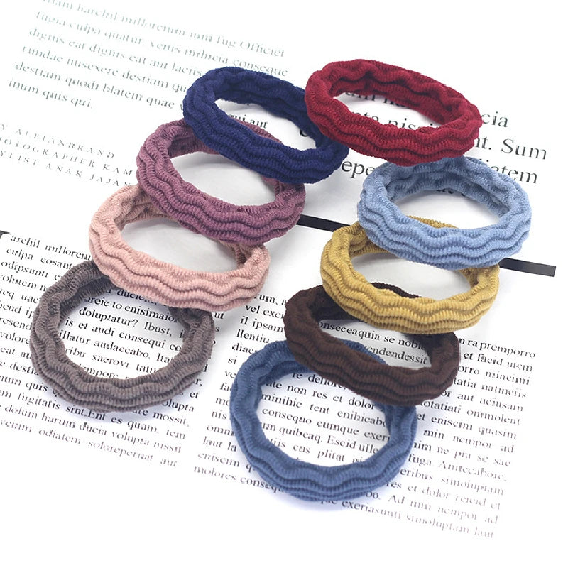20PCS High Elasticity Fashion Hair Rope High Elasticity Jacquard Pattern Hair Ring Fashion Women's Headband Hair Accessories - Clikcy