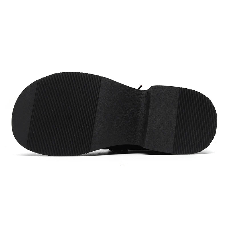 Original Design Classic Business Casual Scrub Leather Black Lace-Up Men Shoes Hombre Daily Dress Height increasing shoes Luxury