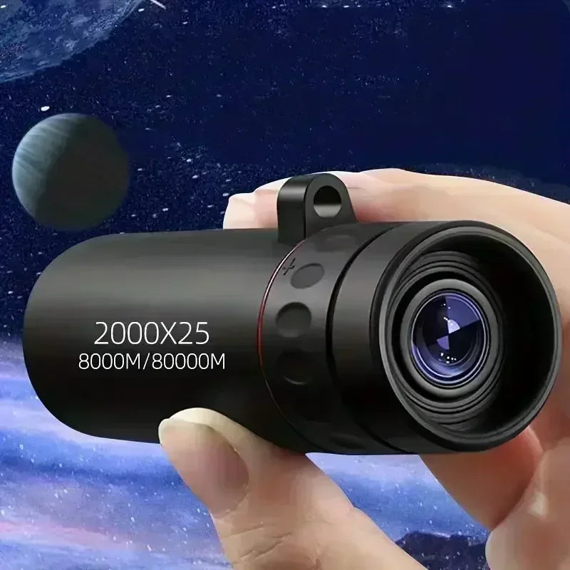 20204 New Mini Portable 2000x25 HD Monocular Telescope Mobile Phone Telescope with Holder Camping Hunting Birdwatching Telescope - Clikcy