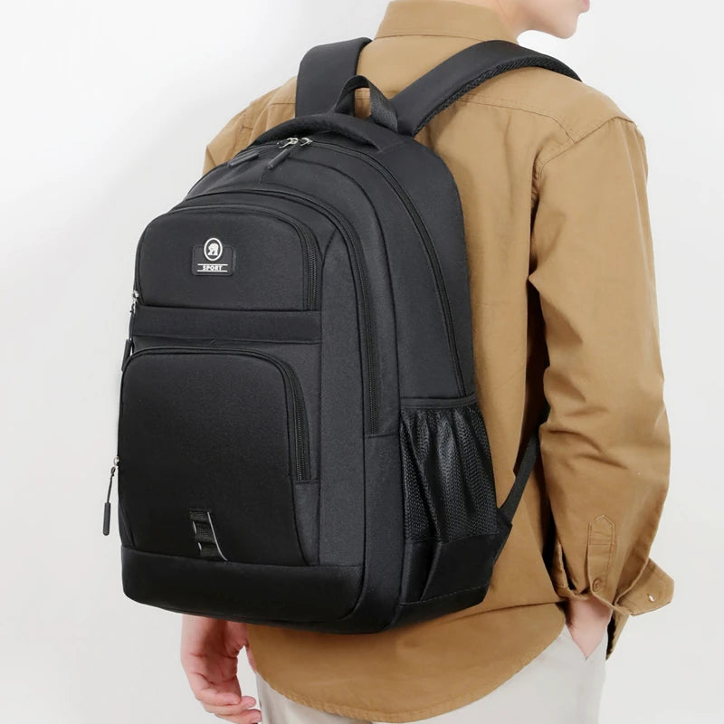 Ins Korean Version of Solid Color Simple Fashion Backpack Men's New Male and Female Leisure Middle School Backpack Tide - Clikcy