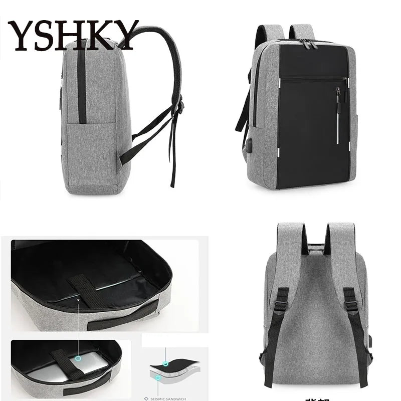 Women Fashion backpack soft leather multi-functional bag Polyester large capacity computer backpack - Clikcy
