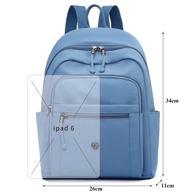 Waterproof Nylon Back Pack Women Multi Pockets Backpacks for Student Daypack Big School Bag Ladies Large Capacity Travel Bag - Clikcy