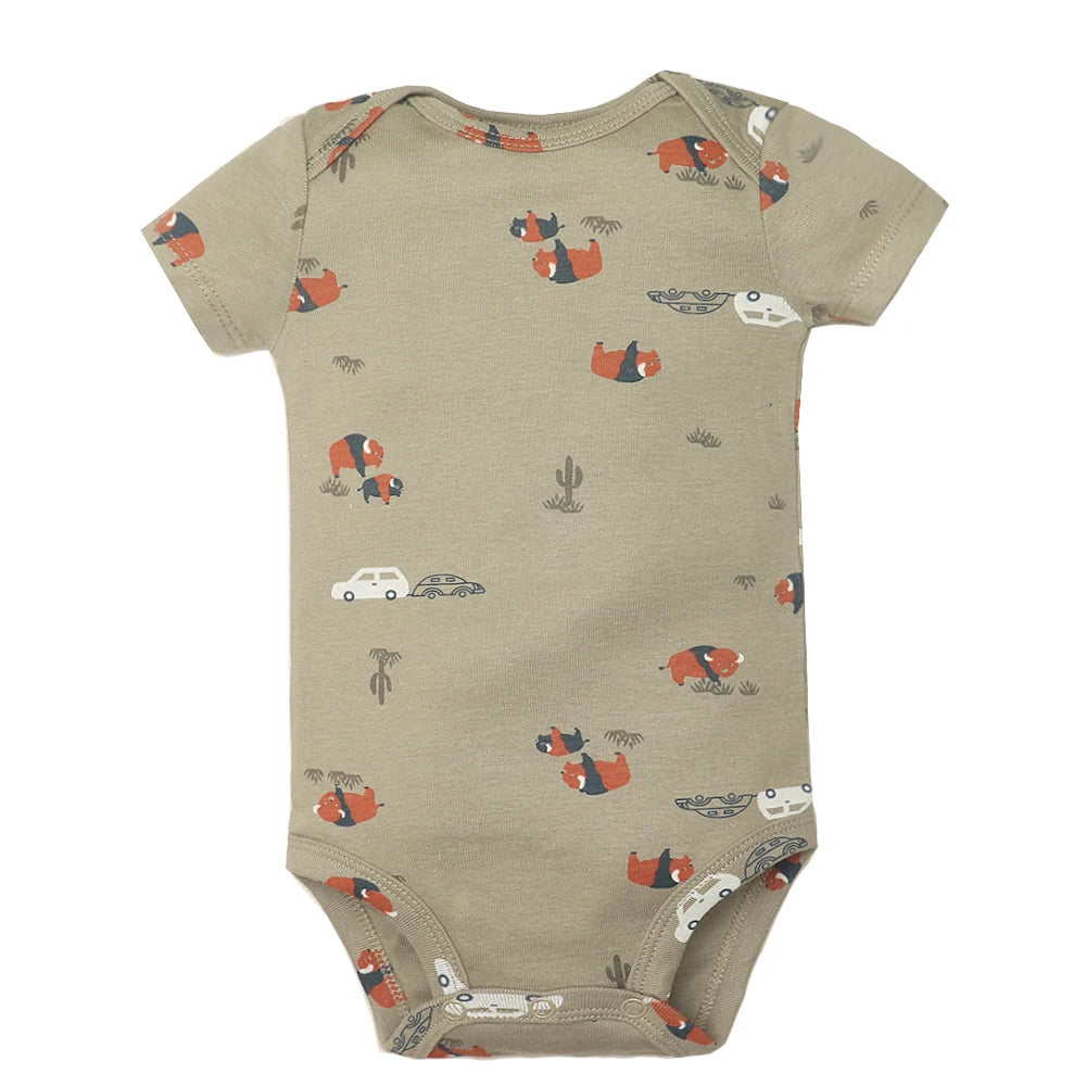 5PCS/Lot Baby Boys Girls Bodysuits 100% Cotton Short Sleeves Kids Clothes 6-24 Month Newborn Baby Clothing bebe Jumpsuit - Clikcy