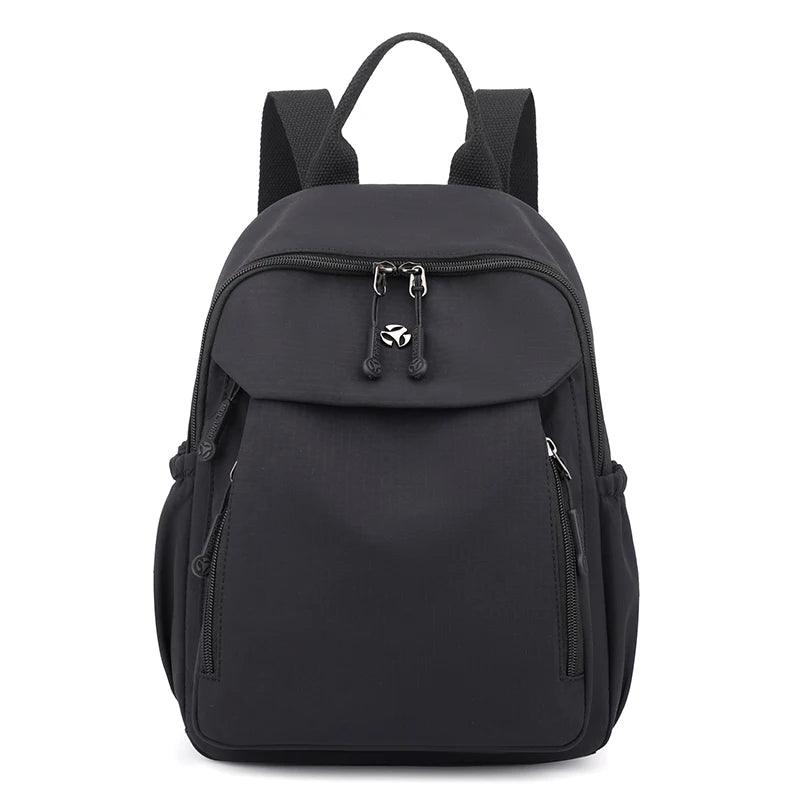 New High Quality Nylon Women Back Pack Solid Color Waterproof Travel Backpack Casual School Bags Girls Shoulder Bag Sac A Dos