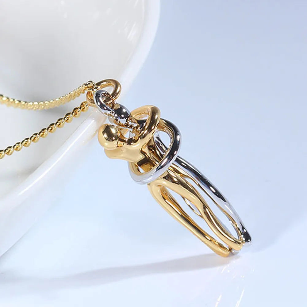 Fashion Hugging Necklace Jewelry Choker Hug Pendant Chain Men Necklaces For Lover Women Couple Men Lady Female Male Gift - Clikcy