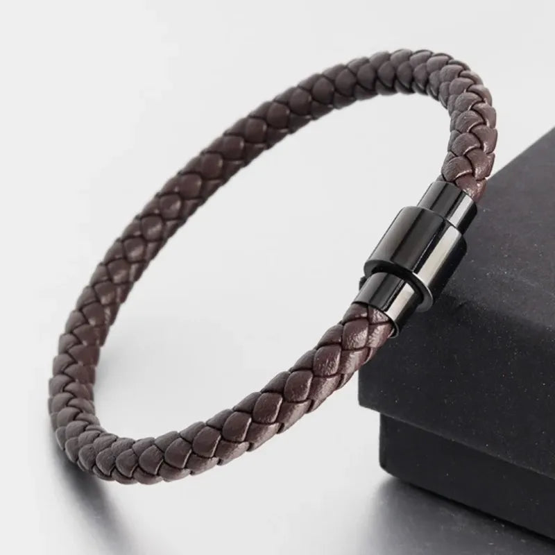 Classic Black Multilayer Leather Bracelet Men Casual Punk Party Jewelry Male Hand Band Gift - Clikcy