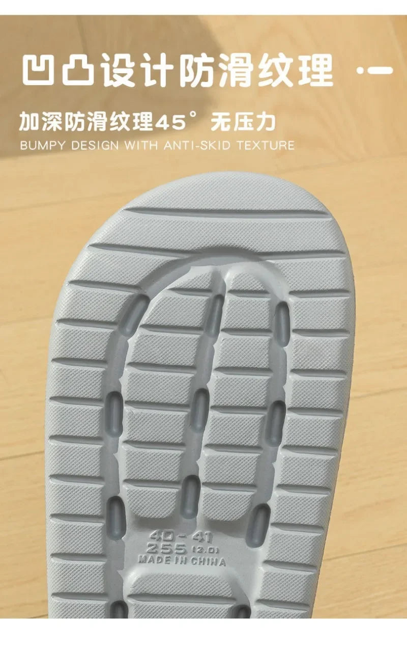 Plus Size 47 48 49 Super Light Soft Men Slippers Simple Couple's Slides EVA Elastic Shoes Colorful Indoor Bathroom Slippers - Clikcy