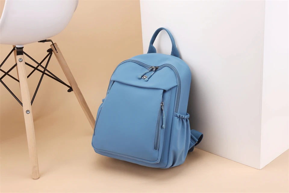 Casual Backpack Women Waterproof Nylon Back Pack Large Capacity Student Daypack Simple Schoolbag for Girls Ladies Travel Bags - Clikcy