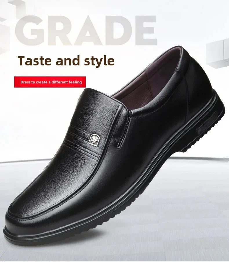 New Style Business Casual Men's Shoes Soft Sole Cow Leather Large Size Father Shoes For Middle-Aged And Elderly Men