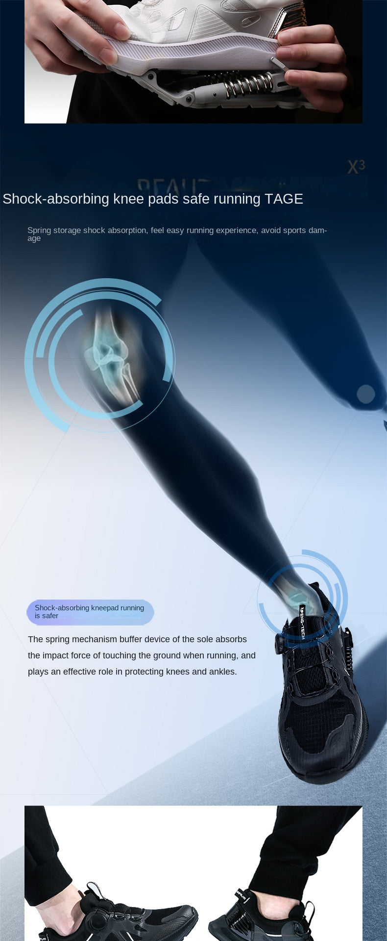 Mechanical running shoes Bouncing Spring shock absorption running Shoes Women men Sneaker Shoes - Clikcy