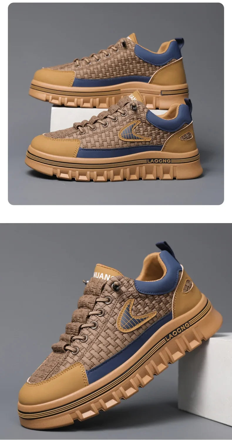 Spring and Autumn paragraph Men Chunky Sneakers Fashion Non-slip  Men's Sneakers comfortable Casual Board Shoe