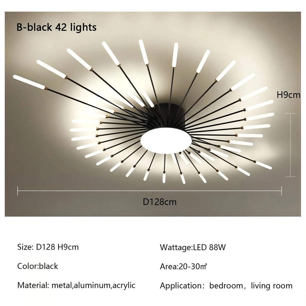 Modern Creativity Fireworks Led Ceiling Lights Living Dining Room Ceiling Chandeliers Lighting Bedroom Luster Lamps Luminaire