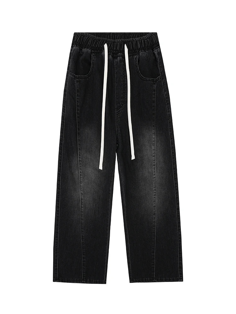 Summer Lyocell Jeans Men Korean Fashion Wide Leg Straight Denim Pants Light and Thin Cool Baggy Jeans Trousers - Clikcy