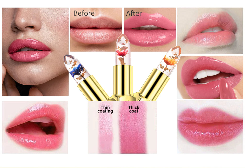 1PC Color Changing Lipstick Long Lasting  Jelly Lipsticks Lip Balm Moisturizing Makeup Lip Plumper Lip Tint Cosmetics For Women - Clikcy