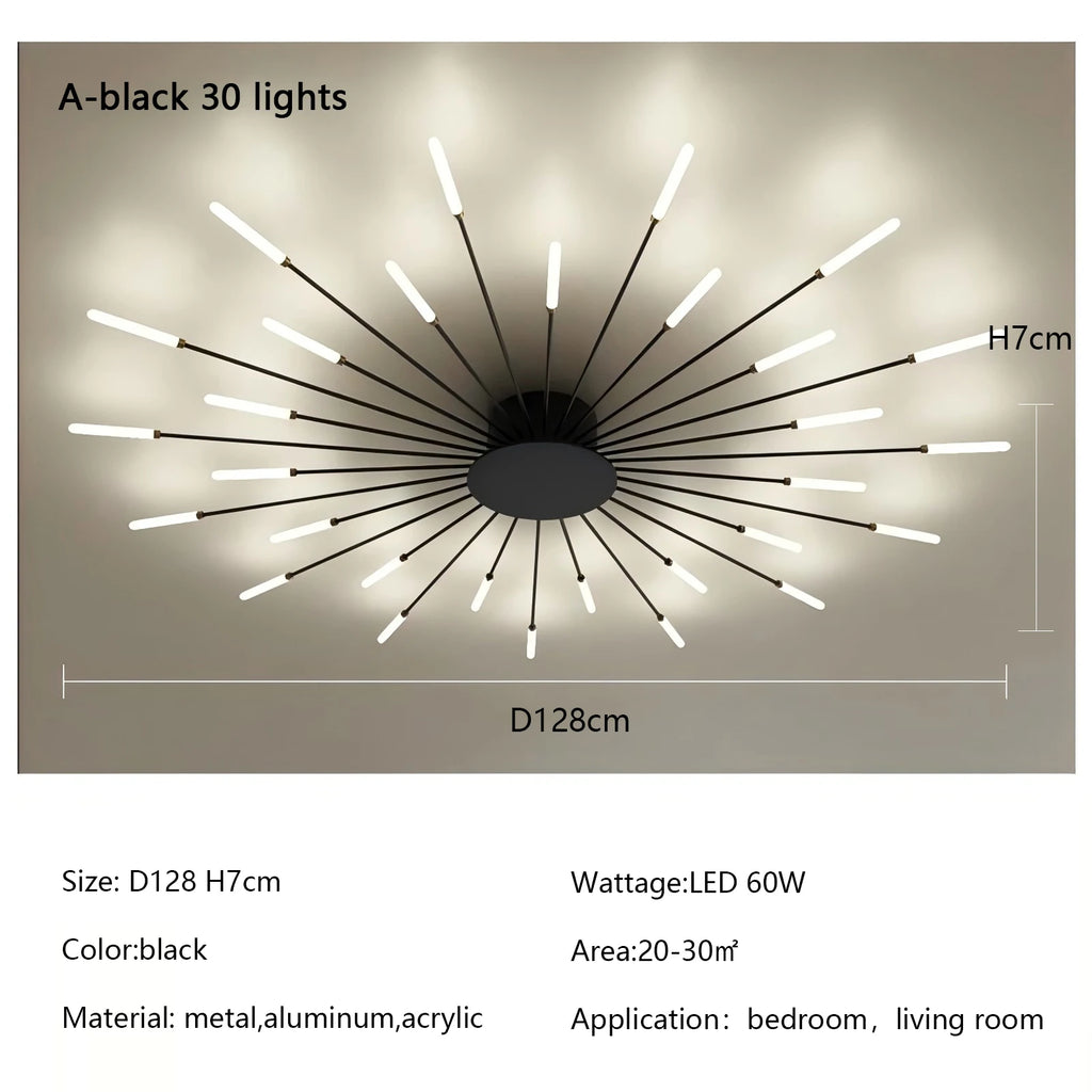 Modern Creativity Fireworks Led Ceiling Lights Living Dining Room Ceiling Chandeliers Lighting Bedroom Luster Lamps Luminaire