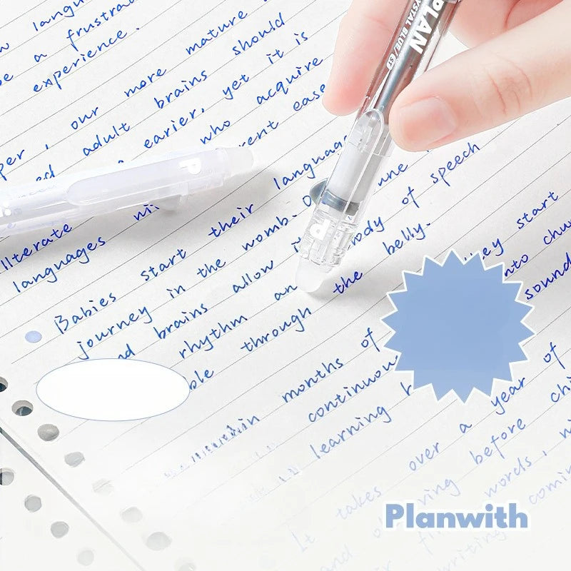 3PCS/set Simplicity Stationery Student Erasable Gel Pen Blue White Color Writing Pen 0.5mm Blue Ink Erasable School Pen Kids Git - Clikcy